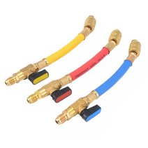 게이지3pcs 실용 r134a r410a 매니 폴드 게이지 트 a/c 공기 상태 냉동 충전 호스 800psi 19cm 1/4 
