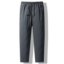 겨울솜바지 남자 오리털 패딩팬츠 구스 방한 바지 남성 기모 방수 낚시 등산 밴딩 방한바지 작업복 조거팬츠 가을 캐주얼 면 패딩 솔리드 두꺼운 따뜻한 레이스 업 면 사이즈 색