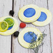 독특한 디자인 컵받침 4개 세트 티코스터 다용도 받침