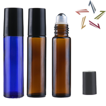 10ml 단단한 롤온 향수공병 블루 롤러볼 아로마 두피 오일 차광 유리 용기
