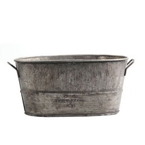 양철통 양철 바스켓 철체 스텐 바구니 빈티지 인테리어 소품 양동이 스타일 타원 금속 정원 화분 꽃 욕조 냄비 홈 정원 용품 홈 파티 야외, 보여진 바와 같이, 중간