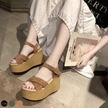도오빠 여성 웨지힐 샌들 키높이 스트렙 9CM 신발 봄 여름 여자샌들