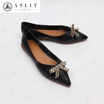 애슬릿 애슬릿 스틸레토 여성 큐빅 리본 플랫 슈즈 1.5cm (6620642)