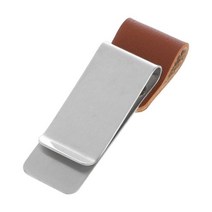 책상 정리함 메모 연필 꽃이 펜홀더 수제 가죽 스테인레스 스틸 펜 홀더 클립 저널 노트 종이 폴더, [03] 03