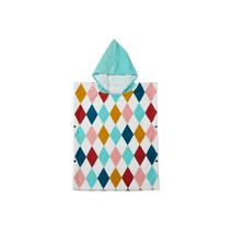 이케아 BUSENKEL 부셍켈 후드판초 목욕가운 005.204.25, 할리퀸 패턴/멀티컬러_005.204.25