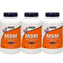 나우푸드 MSM 1500mg 타블렛 글루텐 프리 비건, 200개입, 3개