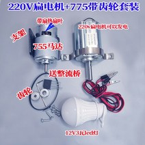 발전기 가정용 자가 발전 장치 태양광 100kw 대여 중고 풍력 날개120v DC 모터 고성능 모터 소형 손 터빈 높은 토크 모터, 220v 플랫 모터 + 12v 775 모터 세트
