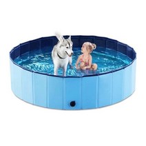 강아지수영장 내구성 PVC 접이식 애완 동물 욕조 휴대용 개 나무 바닥 수영 목욕 연못 풀 아기, 60x20cm, 6.blue 색상 - 60x20cm