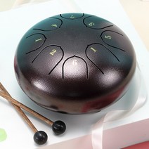 스틸텅드럼 텅드럼 개러지밴드 Ethereal Drum-6 인치 스틸 텅드럼 8 톤 미묘한 드럼 타구봉 1 쌍 + 보관, 11 12