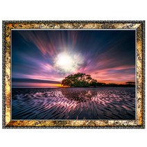 B504-4 일출액자 A3 벽걸이액자 해돋이사진 해뜨는사진 풍경화 풍경사진 풍경화그림, 일출사진액자