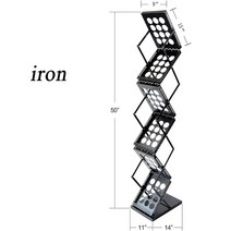 접이식 정보 선반 카탈로그 매거진 랙 랜딩 전시 디스플레이 책 및 신문, 03 iron black 6 layers