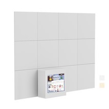 AutoGo 문소음방지 접착형 흡음판 방음판 흡음재 벽방음보드50cm x 50cm 8장, 화이트, 8개