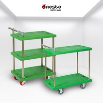 산업용 2단 3단카트/사이즈 미니 소 중 대 /바퀴선택가능/공업용카트/원스토몰, 2단카트, 빨강바퀴, 1개