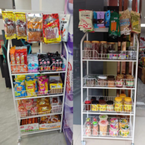 편의점 매점 과자 진열대 약국 선반 이동식 메쉬 매대, 상세이페이지 참고, E