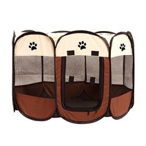 TLNY야외 큰 개 집 휴대용 접이식 애완 동물 텐트 케이지고양이 개집 고양이 토끼 놀이 틀, 06 Coffee, 91x91x58cm