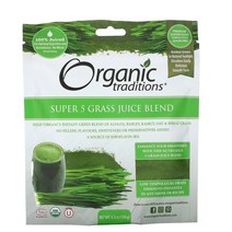 Organic Traditions Super 5 밀싹즙 혼합물 150g(5.3oz)