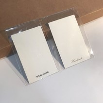 무지 핸드메이드 악세사리택 / OPP봉투 지퍼백 (별도) 목걸이택 귀걸이택 소량 정사각택 키링택 간식포장지 긴택, OPP봉투 (7x10cm)-택은 별도구매입니다, 100개