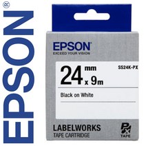*정품* [ EPSON ] 라벨테이프, SS24K-PX [24mm 백색/검정글씨]