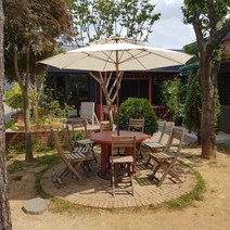 공감페이퍼 국산 그늘막 루프탑 테라스 야외 카페 대형 솔솔 파라솔, 빨강, 특대형2700(갈색기둥)