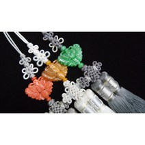 산호 호박 비취 실크술 삼작노리개