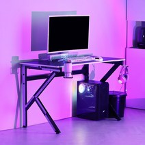 일루일루 K-타이탄 게이밍 책상 1200 2컬러 게이밍데스크 게이밍테이블 조립식책상 철제책상 BJ책상, 블랙/블랙