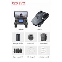 JJRC X20 RTS / EVO 드론 GPS 와이파이 FPV 6KHD 360 ° 장애물 회피 쿼드콥터 3 축 짐벌 전문 RC 드론 원격 장난감, B