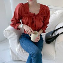 줄리 퍼프 셔링 블라우스