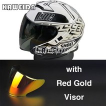 오토바이 헬멧 J 크루즈 화이트, M, red gold