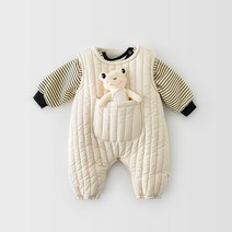 신생아 겨울 누빔 패딩 우주복 기모 바디수트 멜빵바지 문센룩 등원룩 유아동 데일리룩