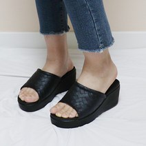 사일런트힐 여성용 이중 쿠션 통굽 슬리퍼 7cm KS010