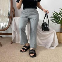 바보사랑 여자 체크 부츠컷 하객룩 팬츠 바지.옷자락(무료배송)