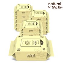 네츄럴오가닉 시어버터 엠보싱 휴대용 리필형30매[12팩], 시어버터 엠보싱 휴대용 30매 12팩