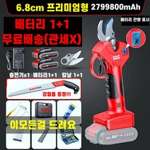 전동 전지 가위 무선 충전 전정 나무 과일 원예 조경 다목적 꽃 분재 1+1, 6.8cm 프리미엄형 배터리1+1