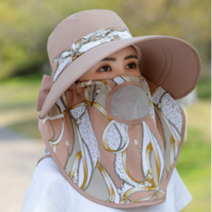 여성 여름 모자 얼굴 가리개 챙 넓은 모자