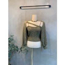 씨샵인더룸 / 메겐츠 사선 끈 볼레로 가디건 끈 나시 세트 2color