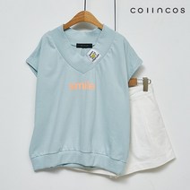 코인코즈 V넥 레터링 데일리 패치 베스트 (IY2MV4040)