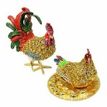 칠보 닭 장식 인테리어 소품 집 꾸미기 장식품 2종, 수탉, 수탉_옐로우