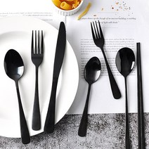 고야 티타늄 커트러리 양식기세트 스푼 디저트포크, 선택05-고야 티타늄 블랙 나이프, 블랙