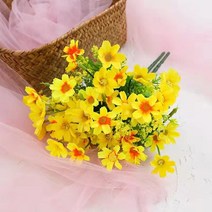 행잉화분걸이 행잉걸이 걸이화분 데이지 작고 신선한 플라스틱 인공 국화 분재 화분 꽃 풍경 홈 장식, 06 yellow_01 6pcs