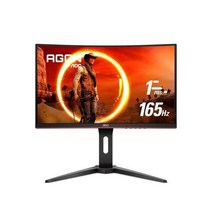 AOC C24G1A 24인치 곡면 프레임 없는 게임 모니터 FHD 1920x1080 1500R VA 1ms MPRT 165Hz(144Hz 지원) FreESync 프리미엄 높이 조정, 165Hz Low Latency_24 inch Full