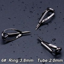 Gunsmoke낚싯대 팁 수리 키트 18 32mm 빌딩 스테인레스 스틸 세라믹 링 스피닝 낚싯대 가이드 3 피스, 사이즈6  2.0mm  3Pcs