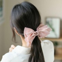 엔젤슈슈볼륨리본매듭자동헤어핀(핑크)머리삔9t1