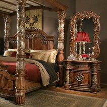 맞춤형 유럽 제국 침대 2m 전체 대리석 침대 확대 및 확대 빌라 침대 디럭스 침대, 몰약과 함께 밤 스탠드