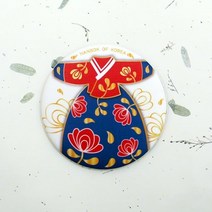 킴스미 한복 손거울, 1개, 동백(화이트)