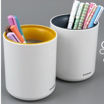 오더고 심플 깔끔 원형 색연필 정리함 볼펜꽂이 필기구, 색상, 쿨그레이