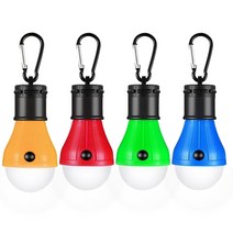 Lixada 휴대용 LED 캠핑 전구 야외 텐트 램프 후크 랜턴 비상 조명 3 광 mpdes 4 팩, 1세트, 4pcs