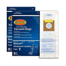 엔비로케어 교체 후버 풍동 직립형 Y 18팩용 마이크로 여과 청소기 먼지봉투, 18 bags