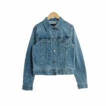 유니클로 중청 면혼방 청자켓 여자 XS 0786