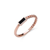 CØupang ⁀‿⁀스퀘어블랙링 RS120 반지 패션반지 레이어드반지 얘쁜반지 여자반지Ｇo질라몰