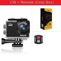 keelead v39 액션 카메라 4k 60fps 20mp 와이파이 웹캠 170d 2.03939 lcd eis 듀얼 마이크 방수 프로 헬멧 스포츠 캠 대 ek7000, v39 상자 원격, 협력사, 번들2